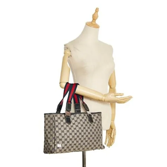 Authentic Gucci GG Monogram Supreme Sherry Web Pop Tote Bag - Picture 11 of 11